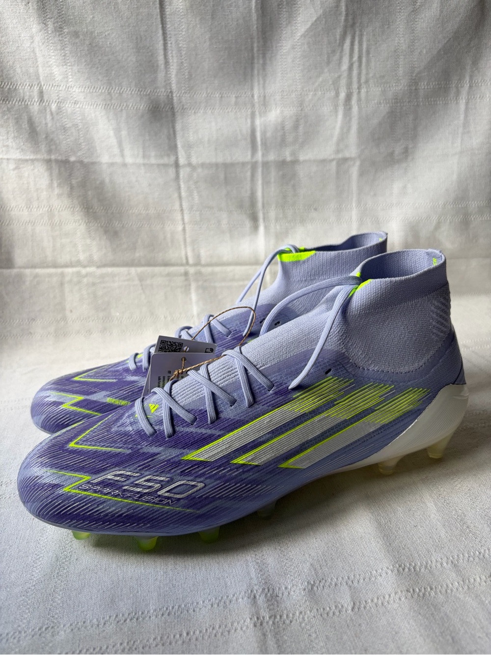 Adidas F50 Sparkfusion Elite Mid FG/AG Violet Soccer Cleats Womens Size 9 JH7648